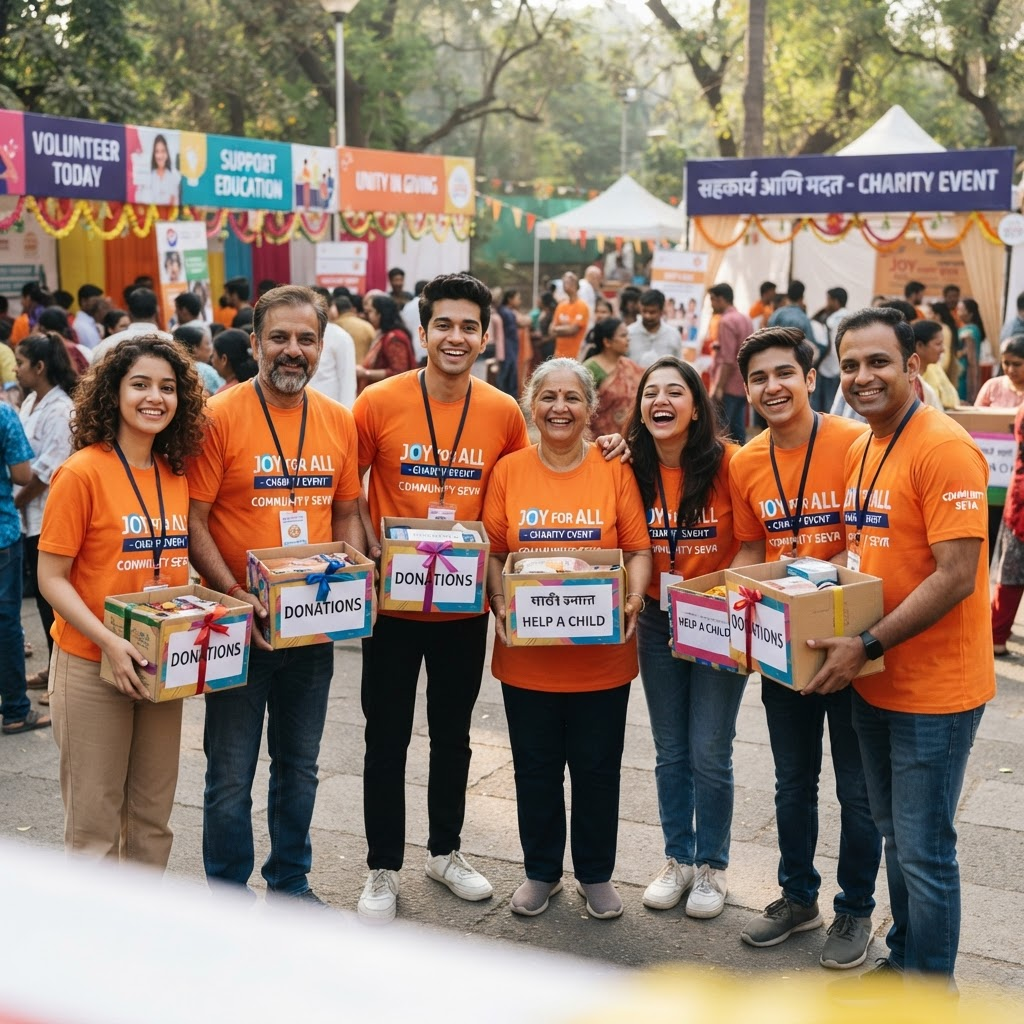 Volunteers at a charity event