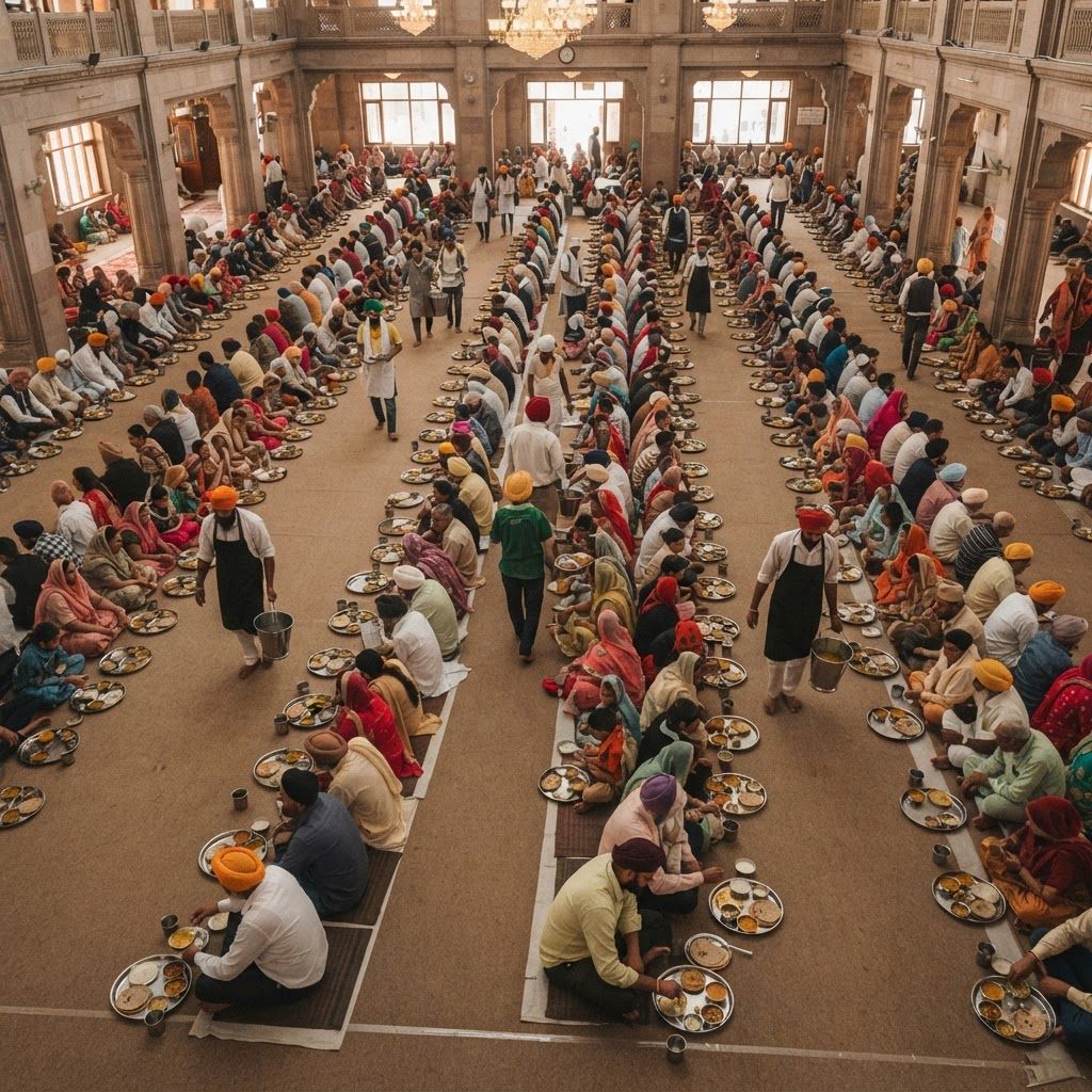 Large community meal event